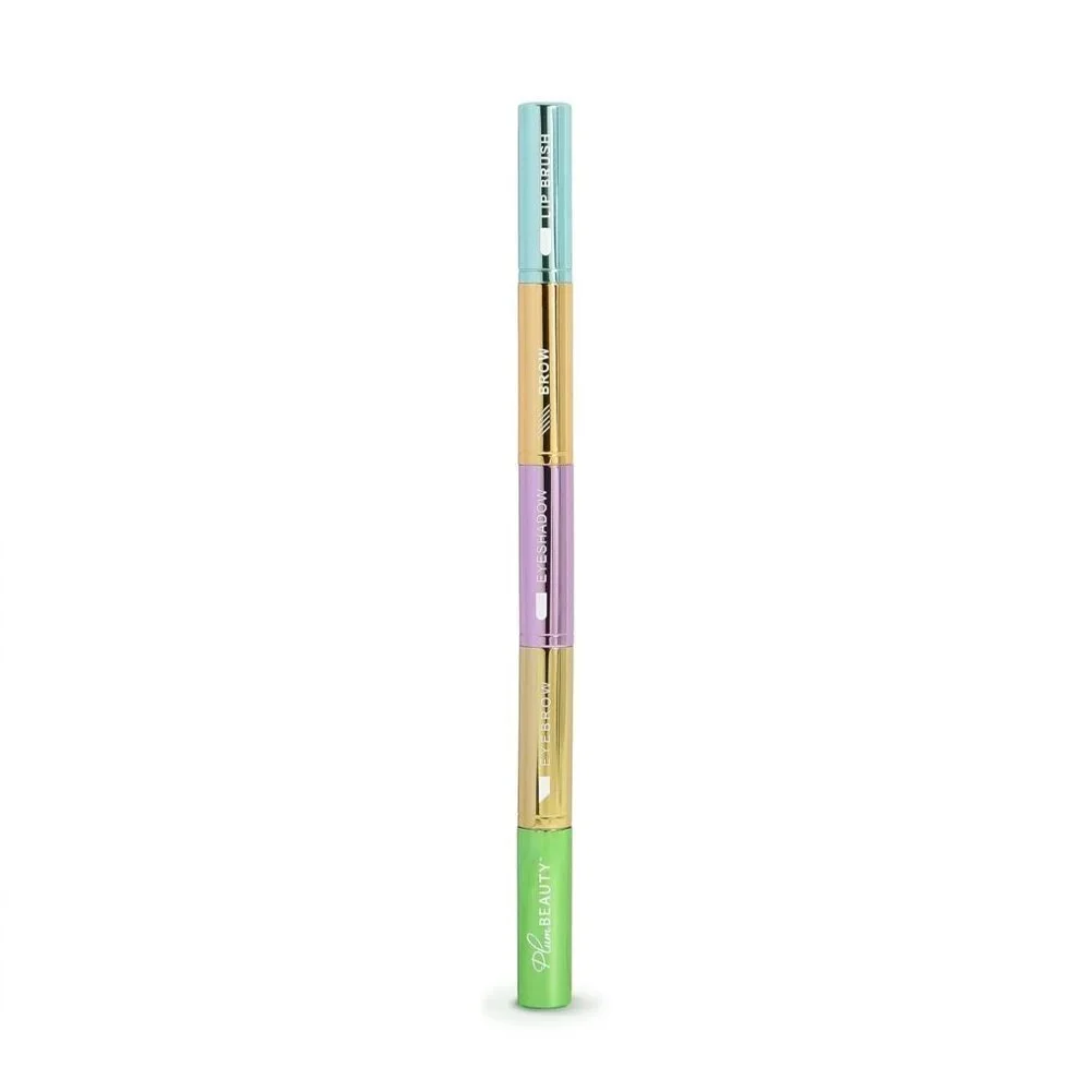 PLUM BEAUTY 4-in-1 Stackable Makeup Brush Set Eyeshadow Great For Travel Bundle